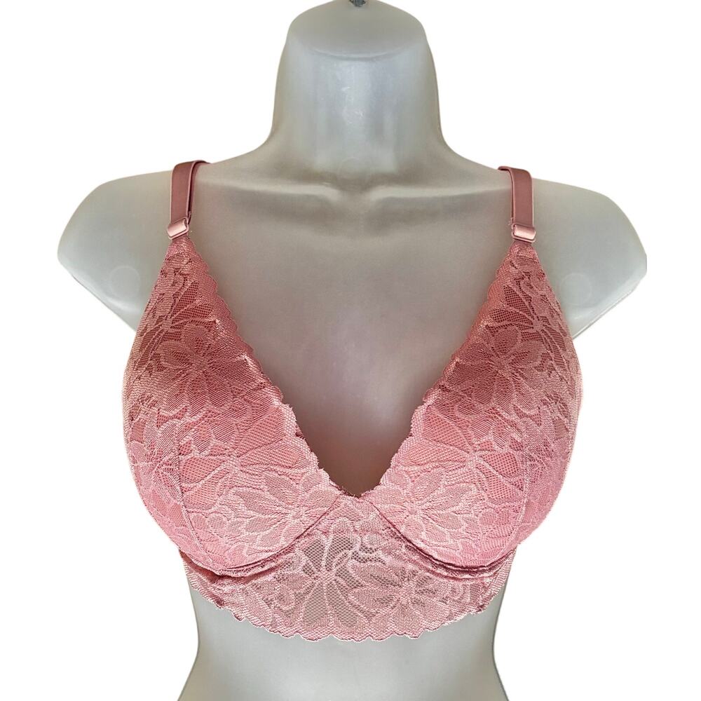 Victoria's Secret PINK Push Up Bralette Pink S-DD Lace NWOT